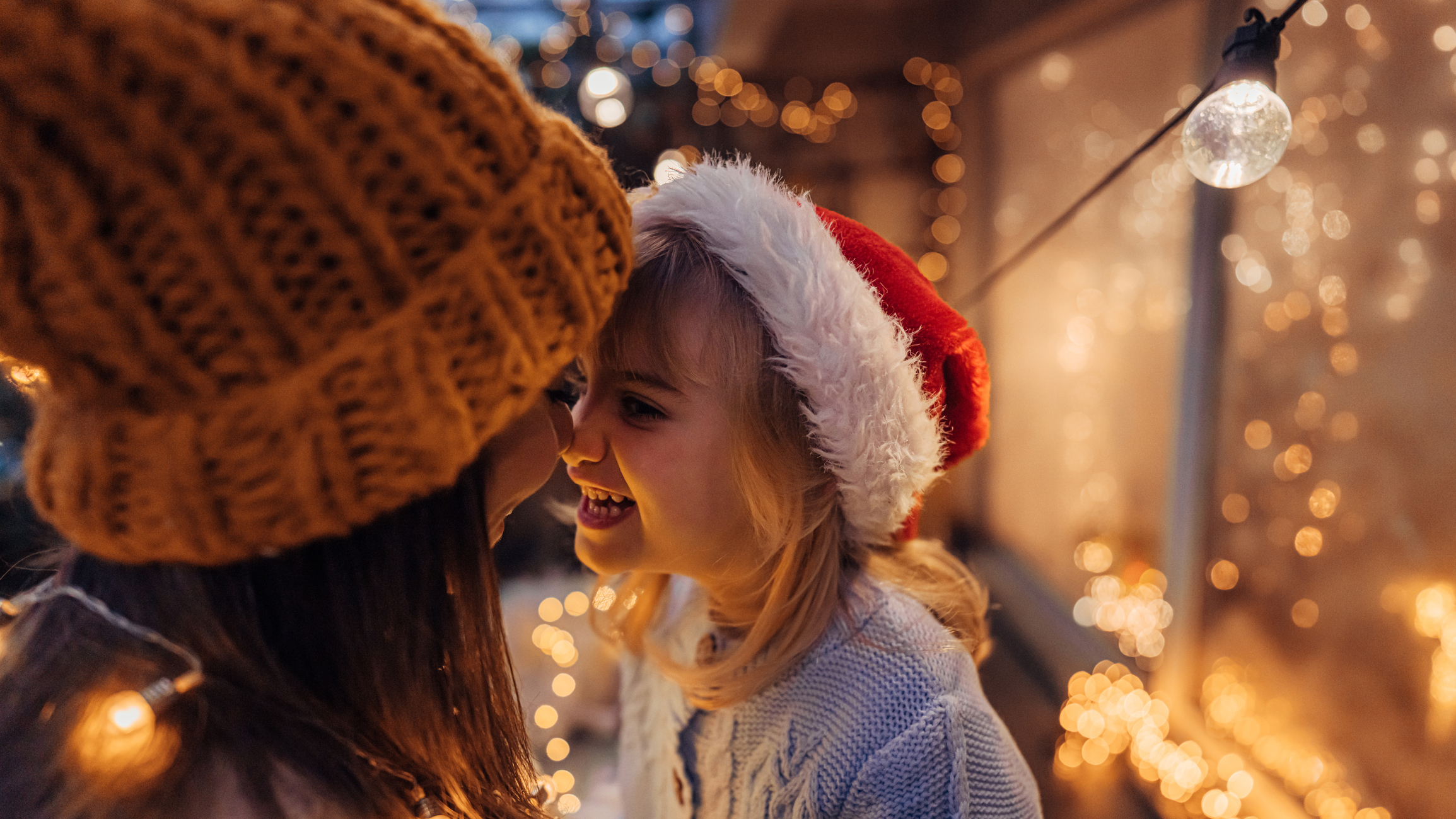 Christmas time mother and daughter